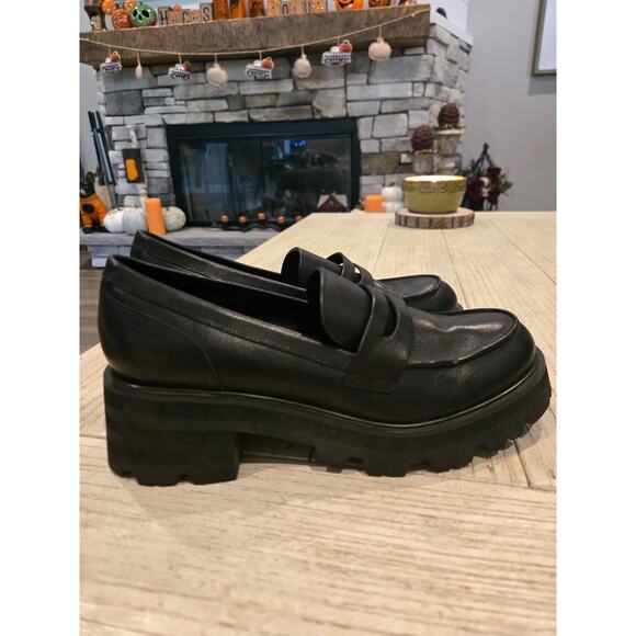 Marc Fisher LTD Latika Women's Black Slip-On Lug Sole Loafers Size 9M - Picture 4 of 9